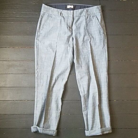 🌼 J.crew Blue Lightweight Cropped pants - Picture 2 of 6